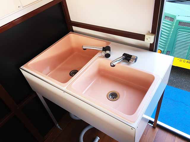 高間様キッチンカー 2槽シンク
